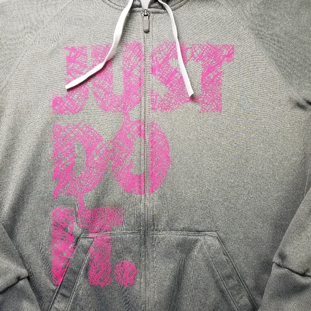 Nike Hoodie Womens Size XL Full Zip Just Do It Spell Out Jacket Fleece Swoosh - Picture 2 of 10